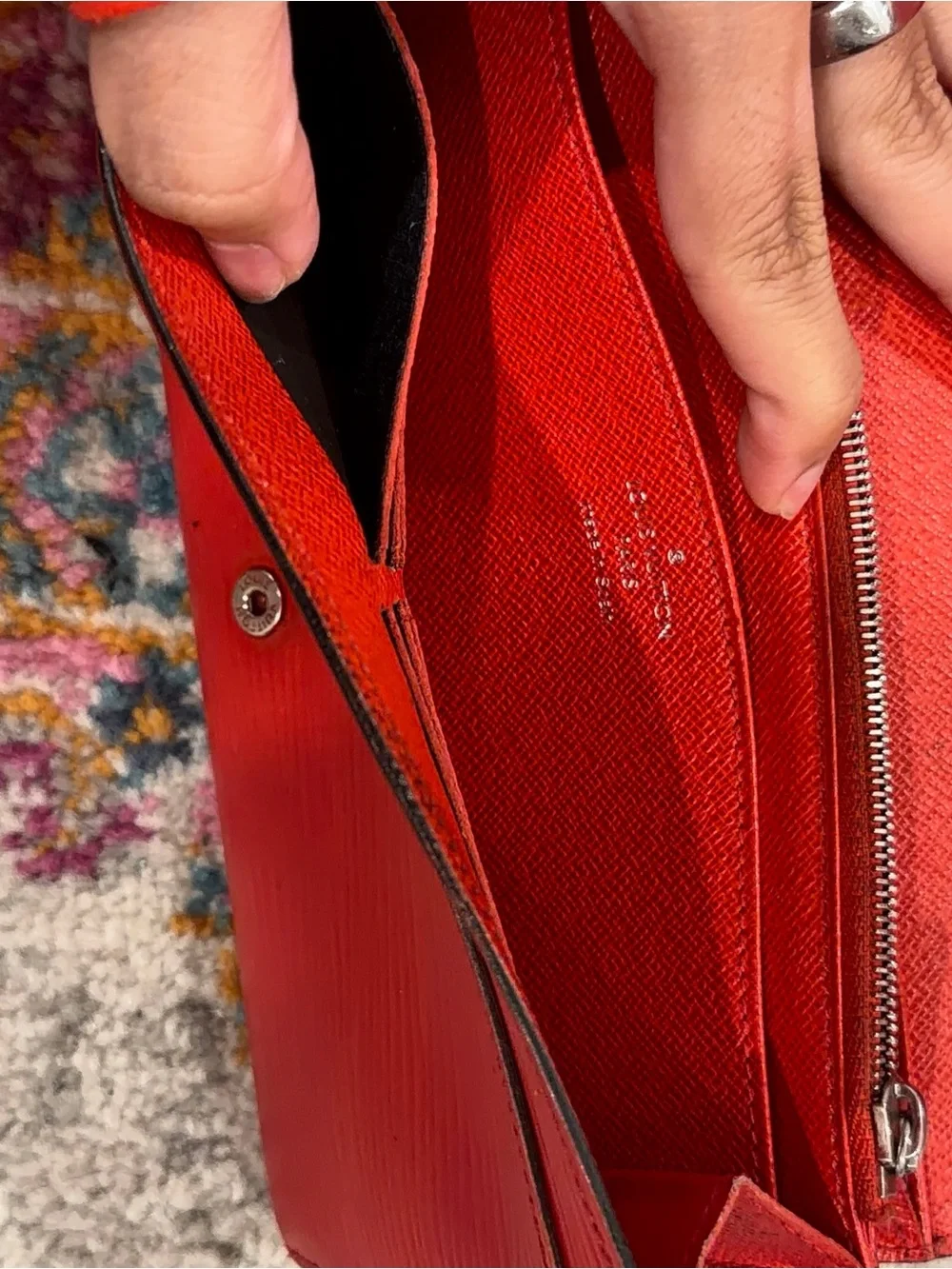 Louis Vuitton Red Epi Leather Wallet